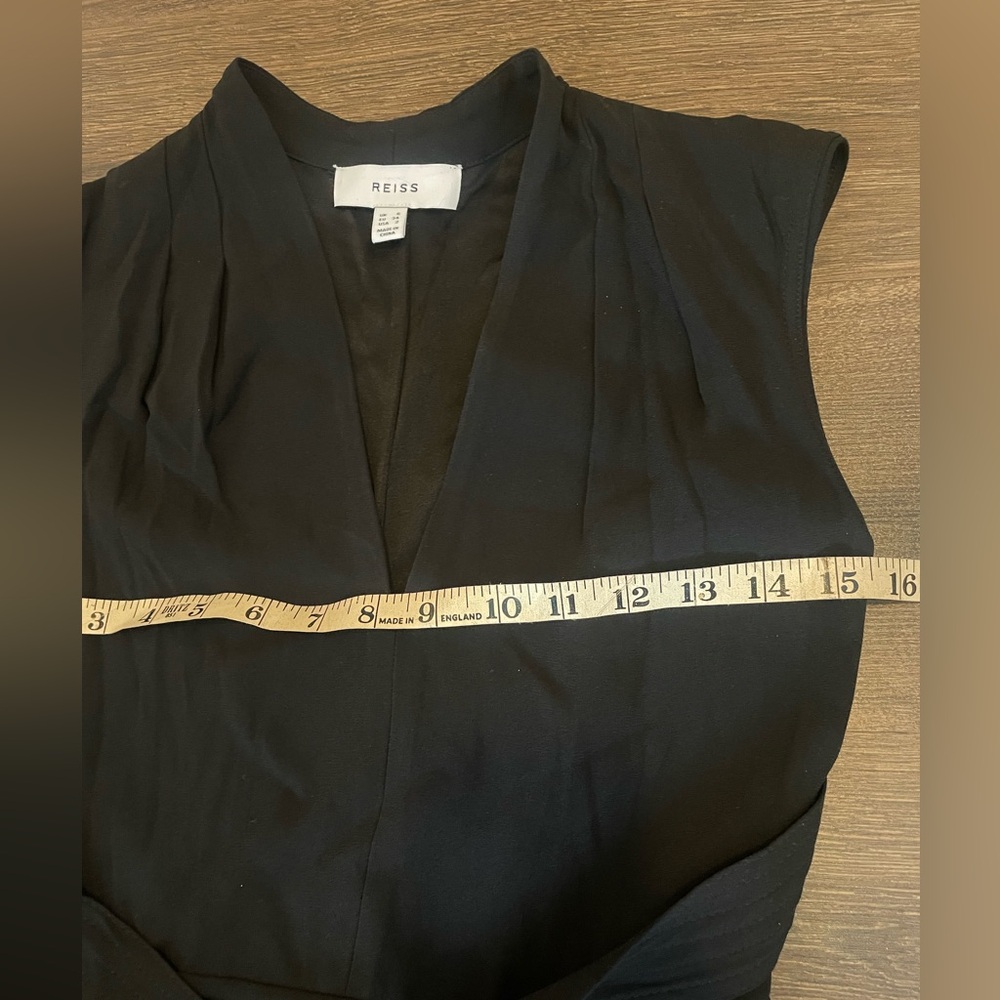 Reiss raya strappy asymmetrical midi dress size 2 black - Picture 14 of 14